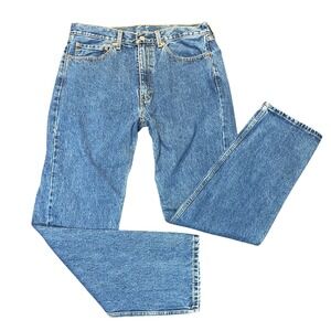 Levis 505 Jeans Men 36x34 Blue Regular Fit Straight Leg Denim Classic‎